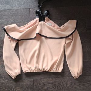 Alexis Blush and Black fully lined blouse